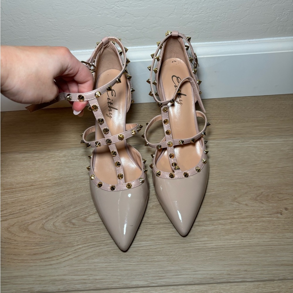 Studded Beige Women's Shoes